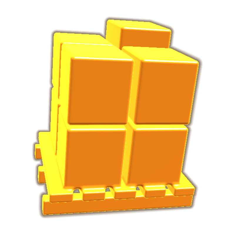A loaded pallet representing an order moving through fulfillment